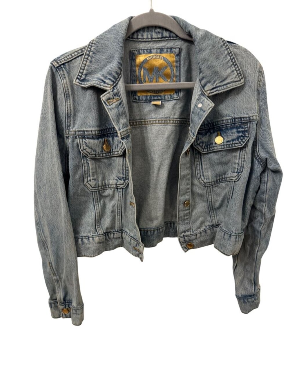 Michael Kors women's crop jean jacket size large